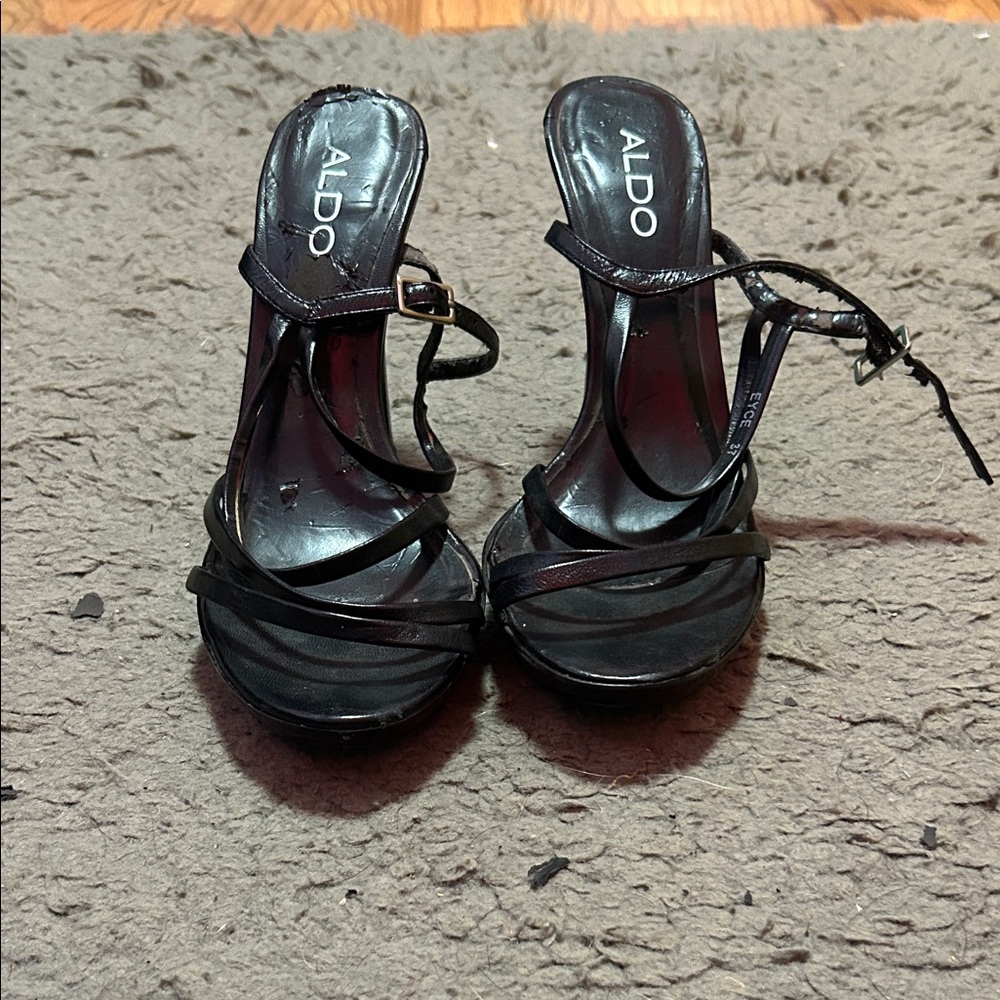 Aldo Black Strappy Heels for Women